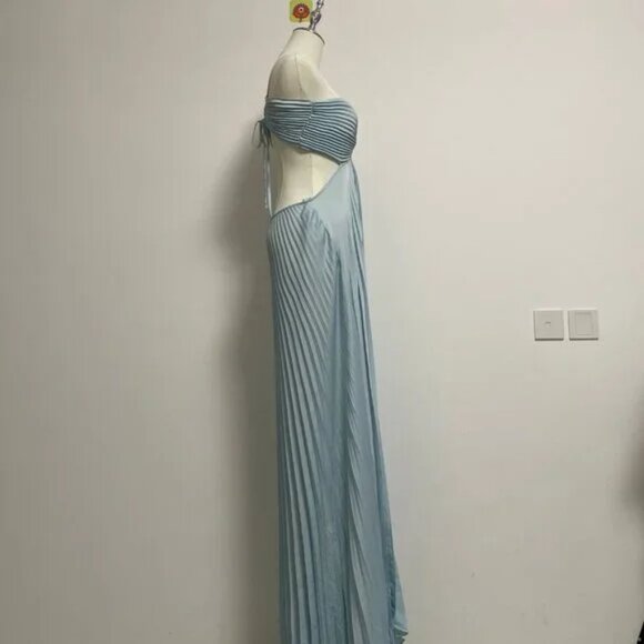 A.L.C. Moira Satin Pleated Maxi Dress - Picture 5 of 11